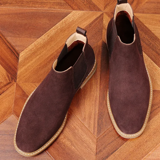 Men's suede Chelsea boots with non-slip sole