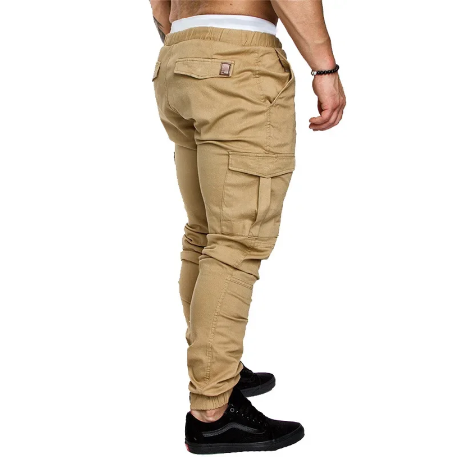 Cargo trousers men - Sporty jogging trousers with side pockets, elasticated waistband