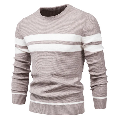 Striped men's sweater with modern design for stylish appearances