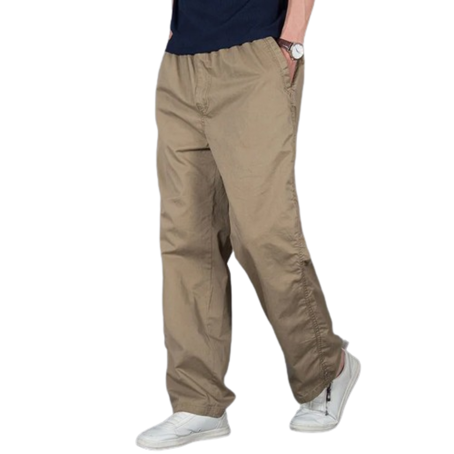 Grey oversized straight cut cargo trousers for men