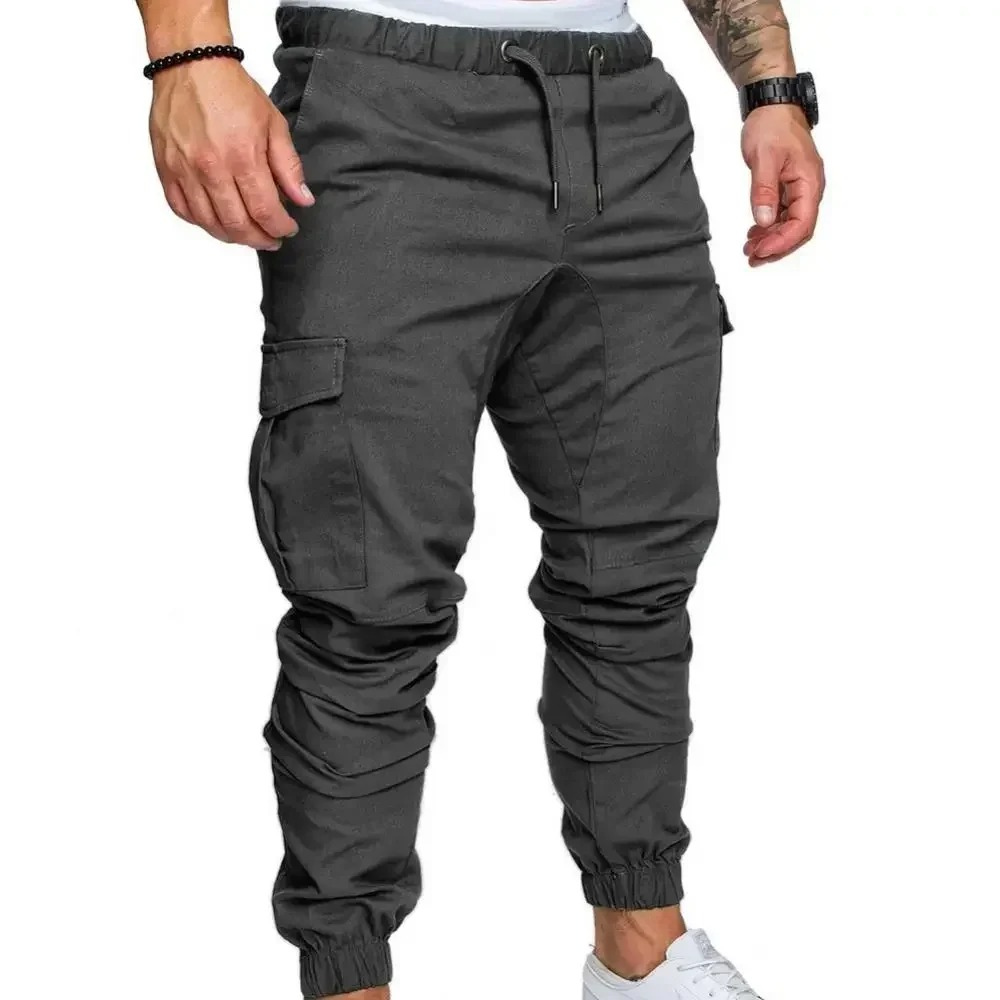 Cargo trousers men - Sporty jogging trousers with pockets, elasticated waistband