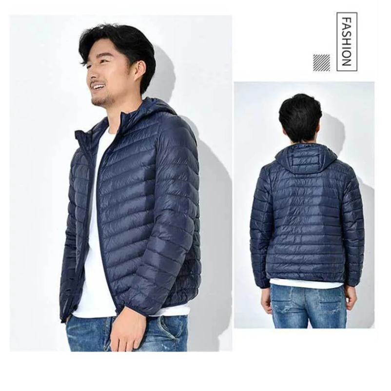 Men's quilted transition jacket - With hood, Lightweight, Warm