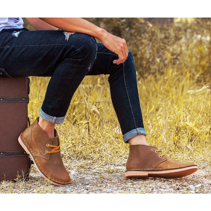 Timeless leather chukka boots for men, comfortable and durable