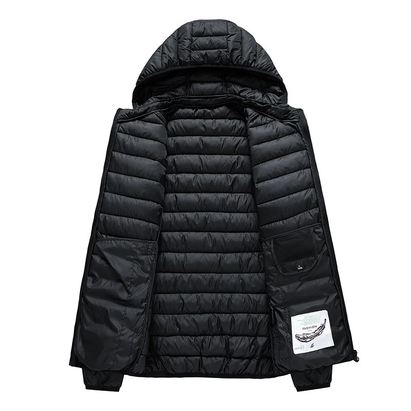 Men's quilted transition jacket - With hood, Lightweight, Warm