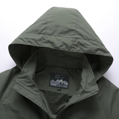 Men's mackintosh Lightweight waterproof with hood for trekking