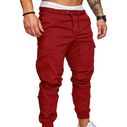 Cargo trousers men - Sporty jogging trousers with pockets, elasticated waistband