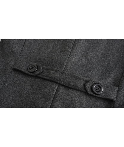 Elegant men's coat - Double-breasted winter coat with wide lapels