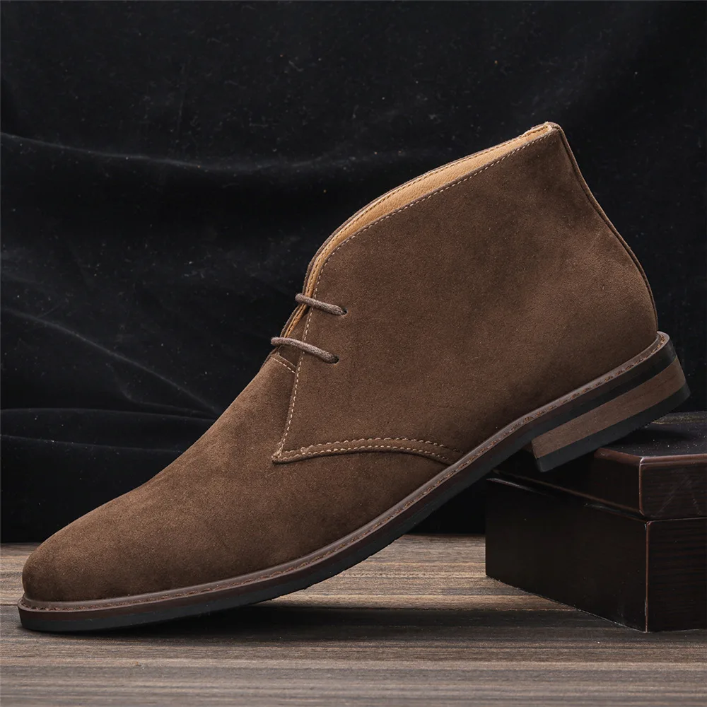 Elegant suede chukka boots for men, classic casual shoes