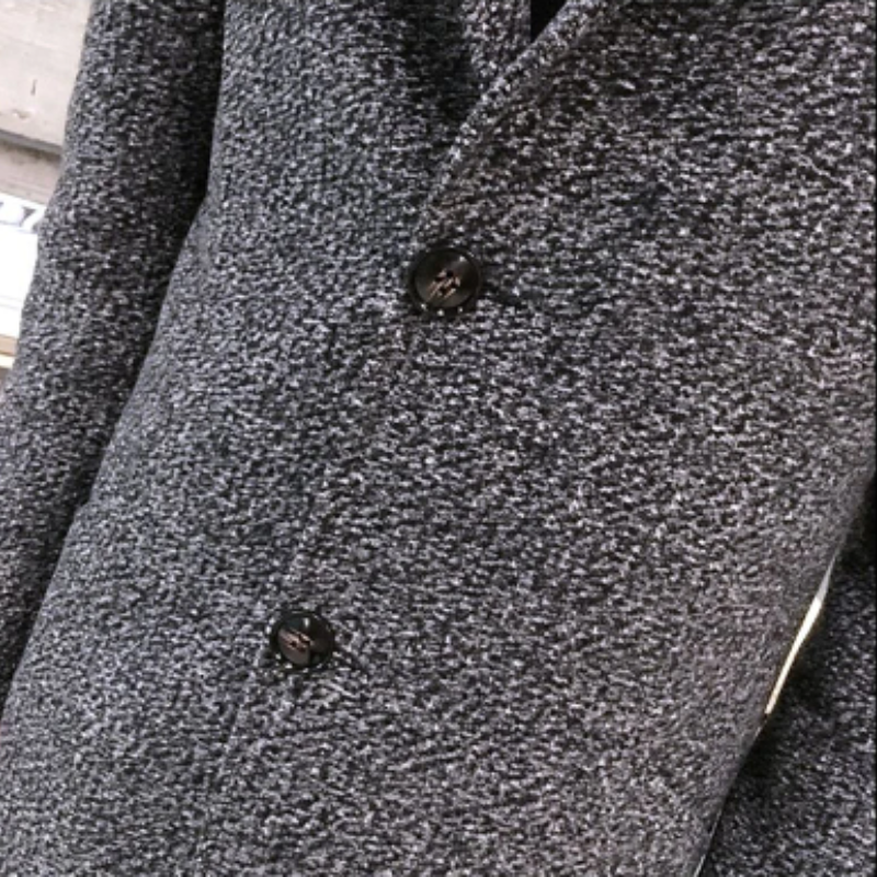 Elegant men's coat - slim-fit wool coat with lapel collar