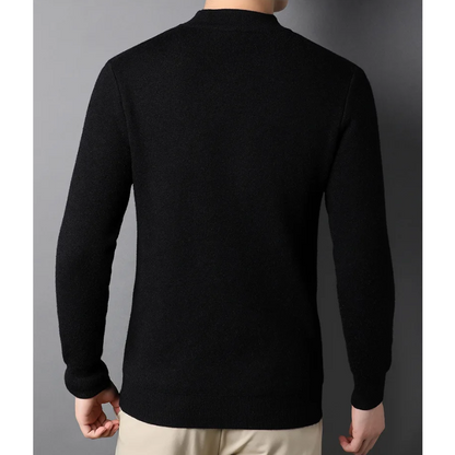 Lightweight knitted jumper with stand-up collar Turtleneck jumper for men