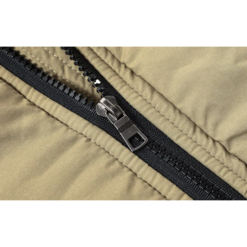 Men's water-repellent parka jacket with fleece lining