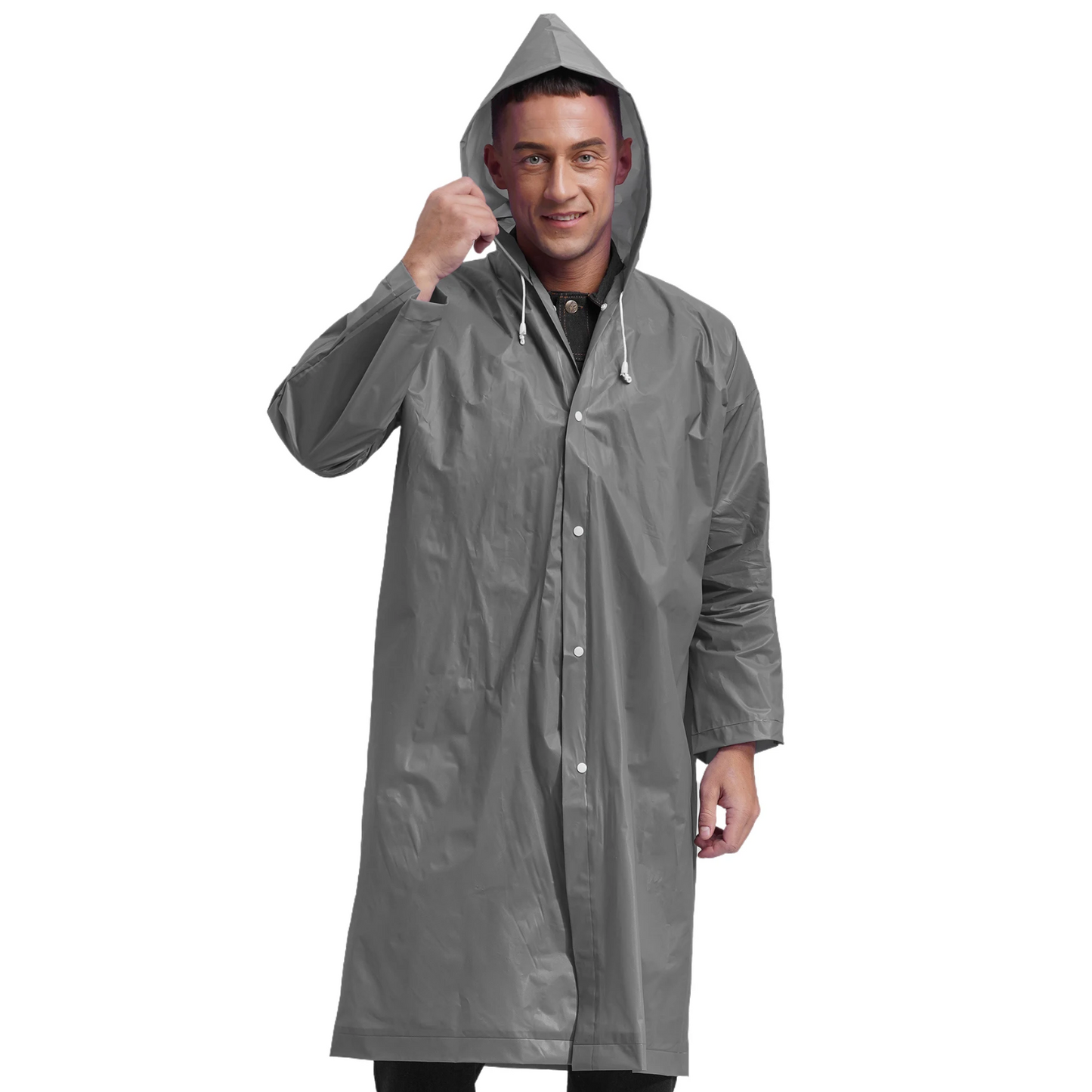 Men's mackintosh long waterproof lightweight with hood