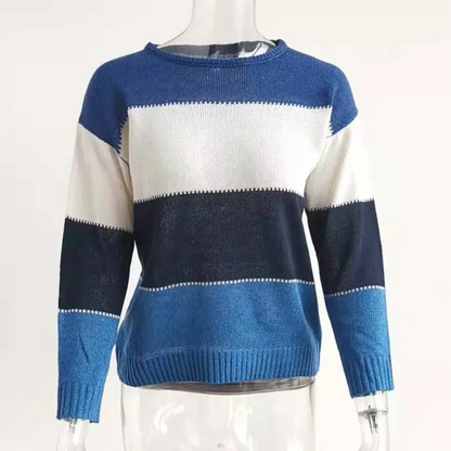 Soft Colour Block Pullover, Comfortable Sweater