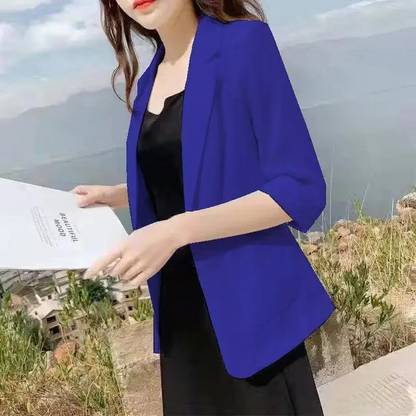 Stylish Women's Blazer With 3/4 Sleeves - Perfect For Office