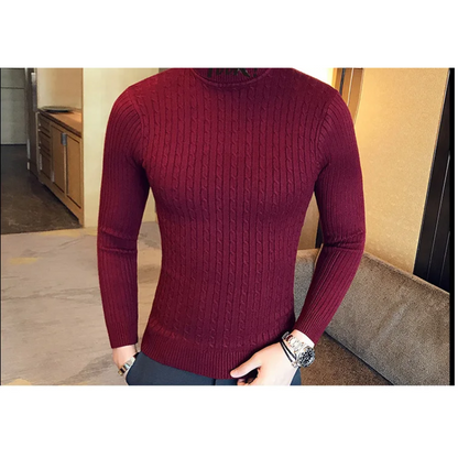 Knitted turtleneck jumper men | slim fit winter jumper