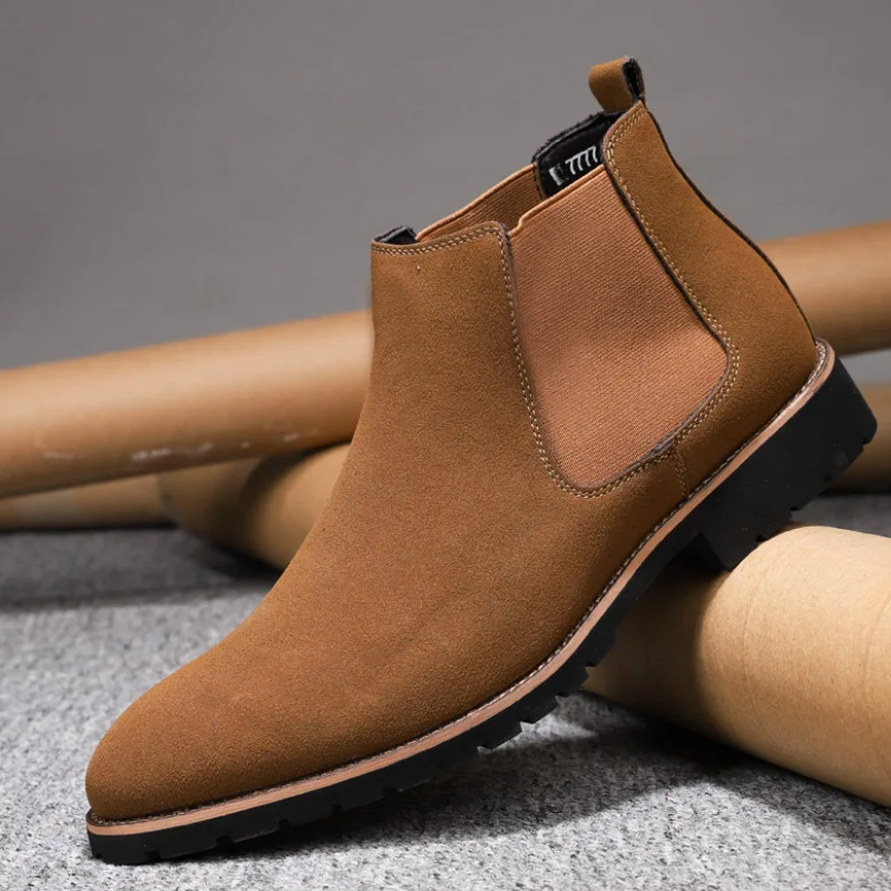 Hardwearing Chelsea boots for men with treaded soles