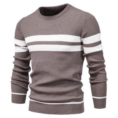 Striped men's sweater with modern design for stylish appearances