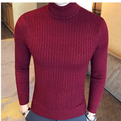 Knitted turtleneck jumper men | slim fit winter jumper