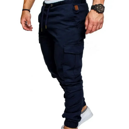 Cargo trousers men - Sporty jogging trousers with pockets, elasticated waistband