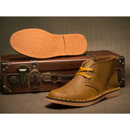 Elegant chukka boots for men with laces, comfortable leather shoes