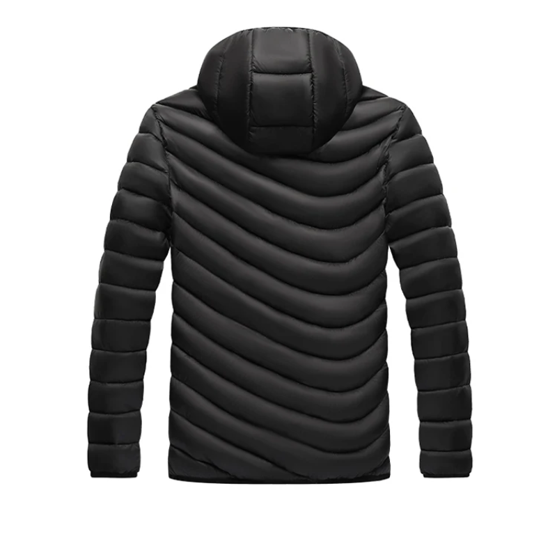 Men's quilted transition jacket - With hood, Warm, With zip