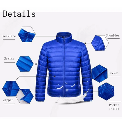 Men's quilted transitional jacket - Lightweight, windproof, casual