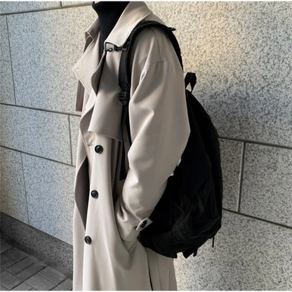 Modern men's coat - Long trench coat with a loose fit