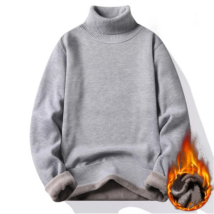 Men's lined turtleneck jumper | Warm winter jumper