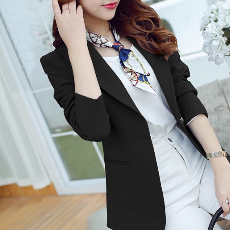 Elegant Ladies Blazer With Ankle Button Closure - Suitable For Office