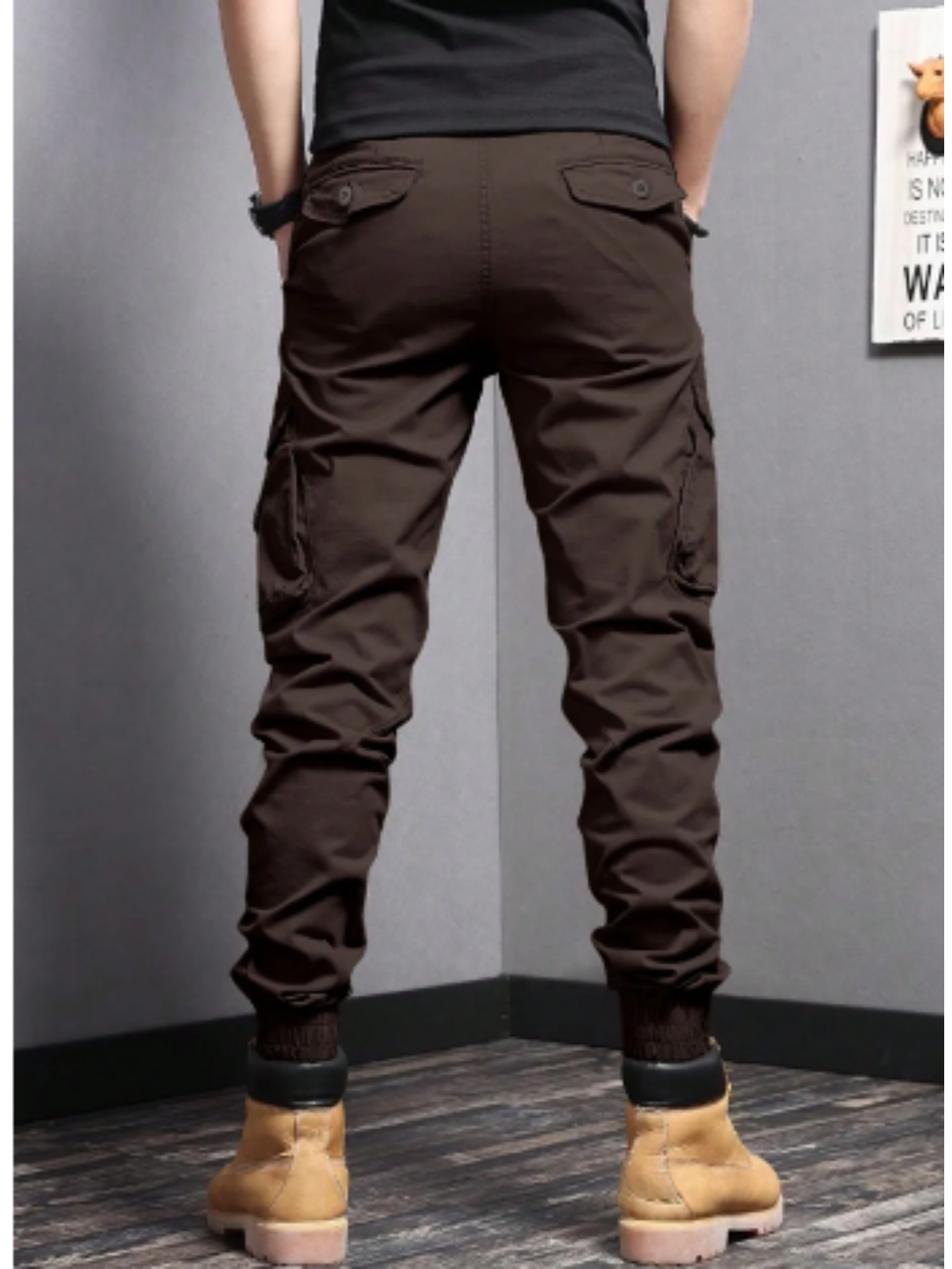 Cargo trousers for men - Robust work trousers with pockets, elasticated cuffs