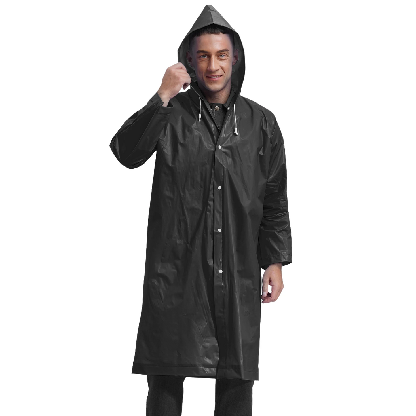 Men's mackintosh long waterproof lightweight with hood