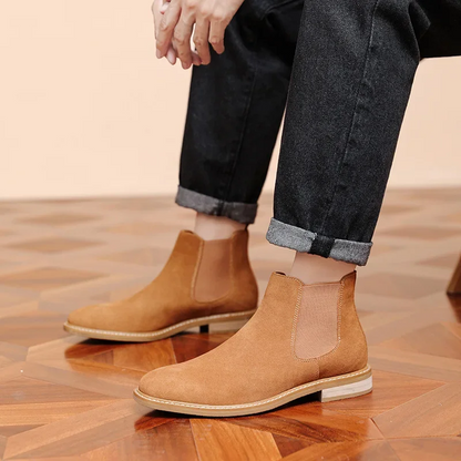 Men's suede Chelsea boots with non-slip sole