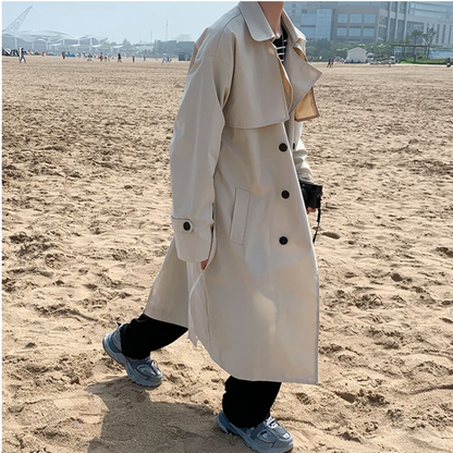 Casual men's coat - Lightweight trench coat with a loose fit