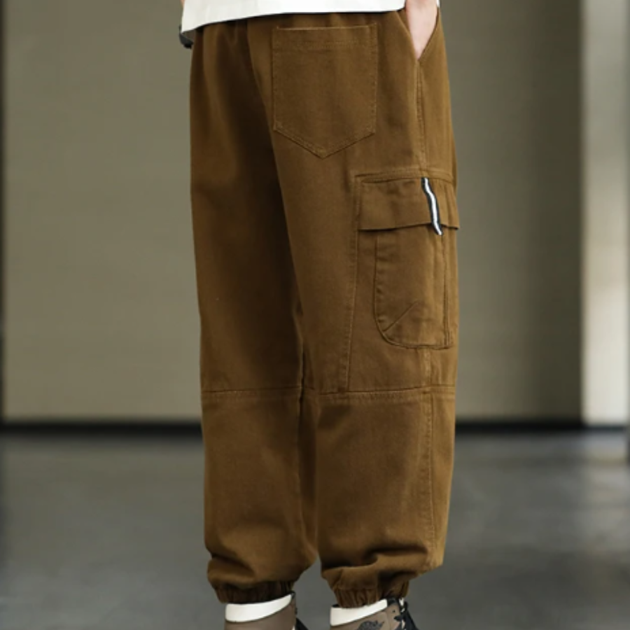 Cargo trousers men - Casual jogging trousers with side pockets, comfortable waistband