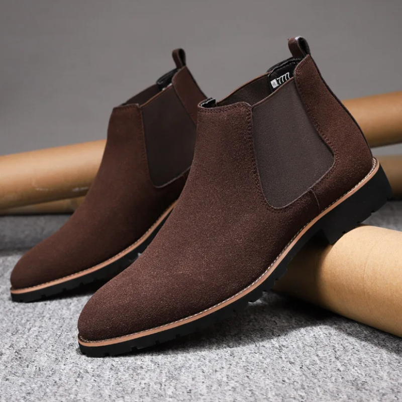 Hardwearing Chelsea boots for men with treaded soles