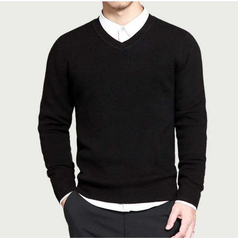 Elegant V-neck men's sweater for style-conscious men