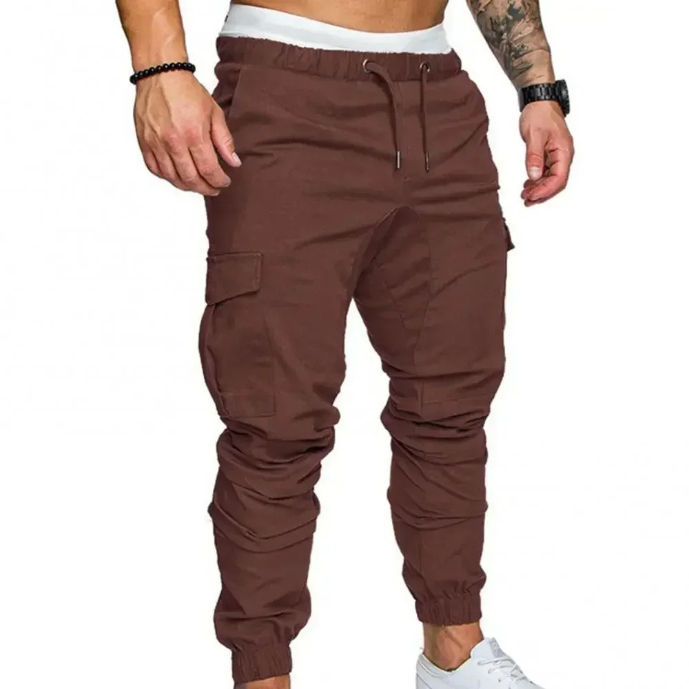 Cargo trousers men - Sporty jogging trousers with pockets, elasticated waistband