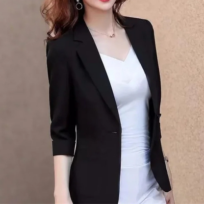 Stylish Women's Blazer With 3/4 Sleeves - Perfect For Office