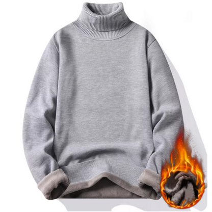 Men's lined turtleneck jumper | Warm winter jumper