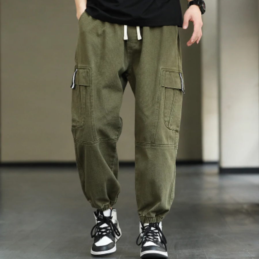 Cargo trousers men - Casual jogging trousers with side pockets, comfortable waistband