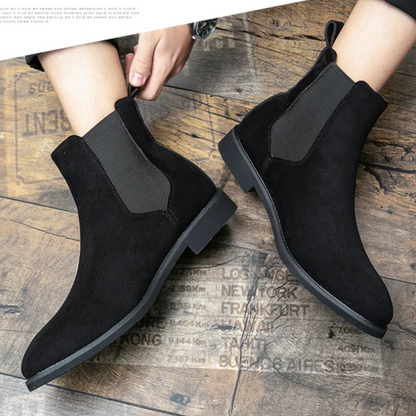 Fashionable suede Chelsea boots for men with elasticated insert