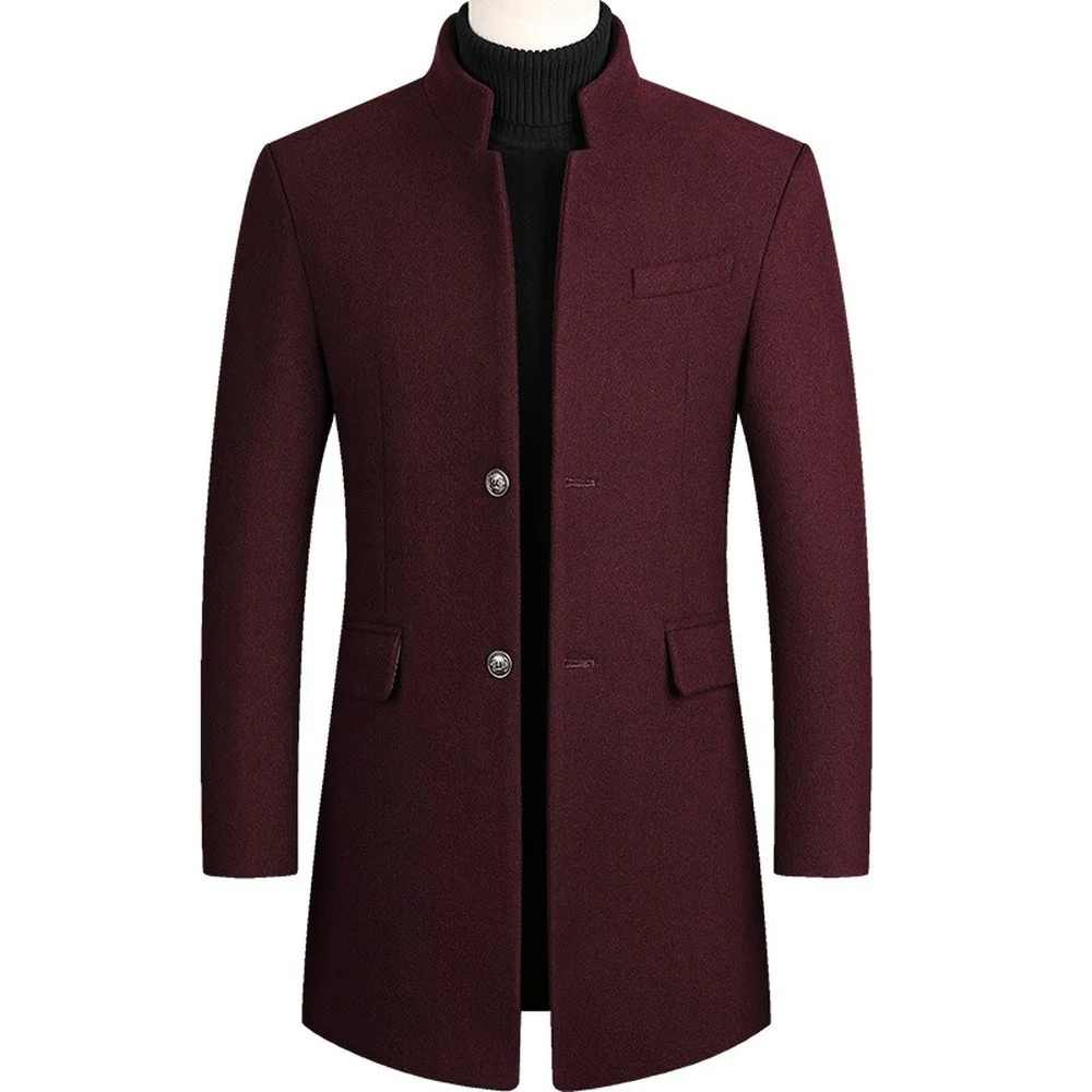 Stylish men's coat - Modern stand-up collar coat with slim fit