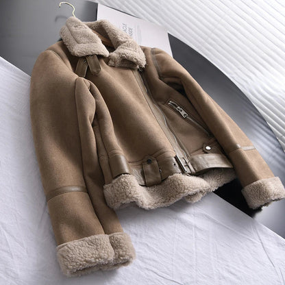 Women's Suede Winter Coat