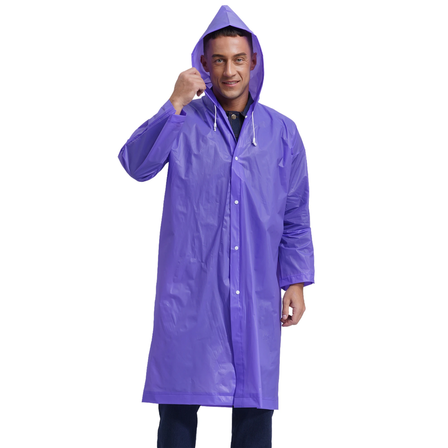 Men's mackintosh long waterproof lightweight with hood