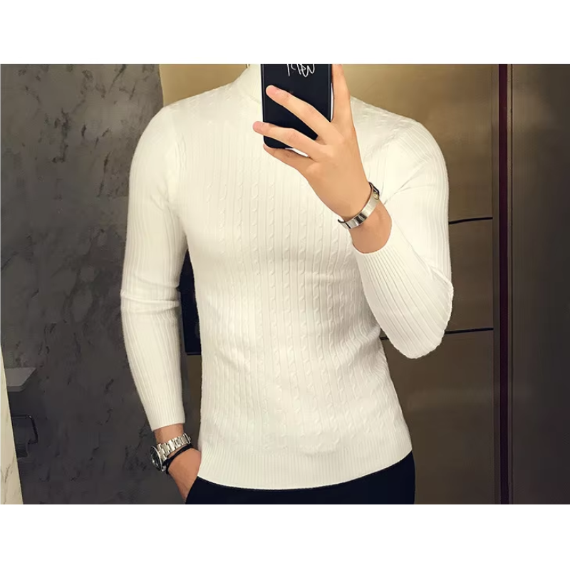 Turtleneck jumper men - Slim fit, Warm, Soft knit, Long sleeve