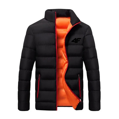 Men's puffer jacket with windproof zip and side pockets