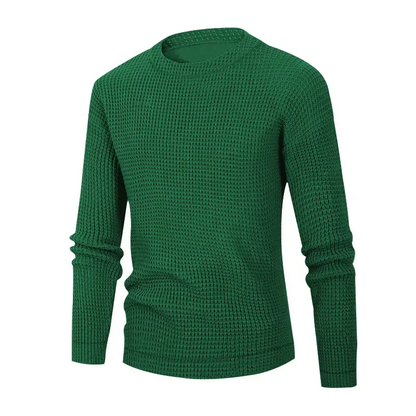 Textured round neck men's trui for casual street style