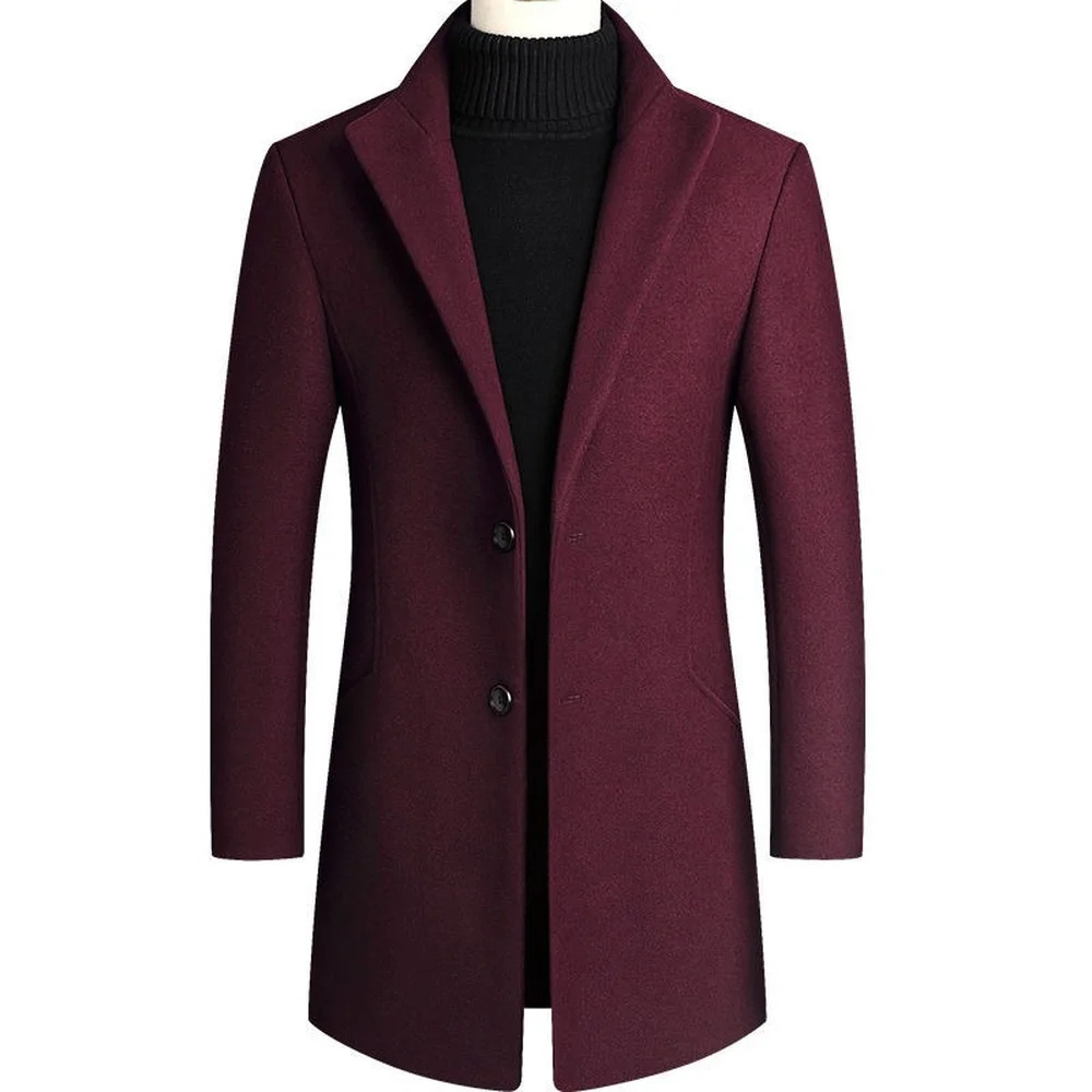 Stylish men's coat - Modern stand-up collar coat with slim fit