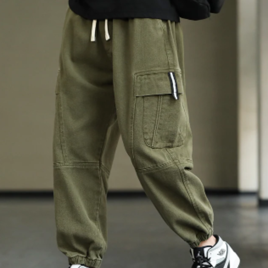 Cargo trousers men - Casual jogging trousers with side pockets, comfortable waistband