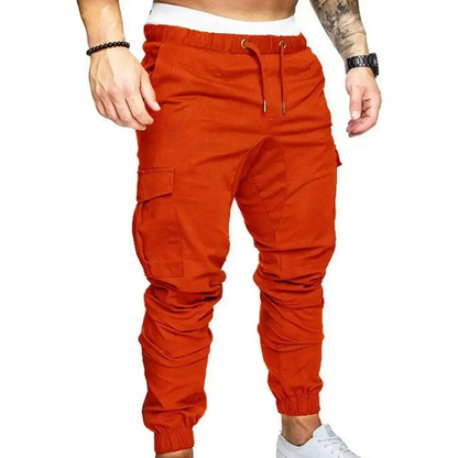 Cargo trousers men - Sporty jogging trousers with pockets, elasticated waistband